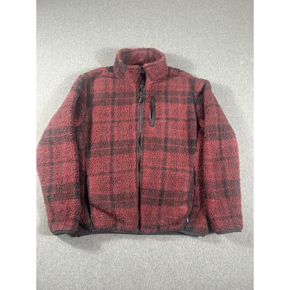 Eddie Bauer Women's Fleece Jacket Size Medium Zinfandel Black Plaid